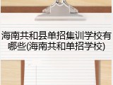 海南共和县单招集训学校有哪些(海南共和单招学校)