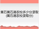 黄石黄石港农校多少分录取(黄石港农校录取分)