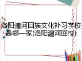 洛阳瀍河回族文化补习学校是哪一家(洛阳瀍河回校)