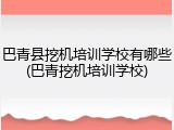 巴青县挖机培训学校有哪些(巴青挖机培训学校)