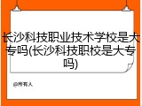 长沙科技职业技术学校是大专吗(长沙科技职校是大专吗)