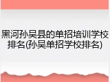 黑河孙吴县的单招培训学校排名(孙吴单招学校排名)