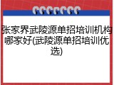 张家界武陵源单招培训机构哪家好(武陵源单招培训优选)
