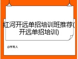 红河开远单招培训班推荐(开远单招培训)