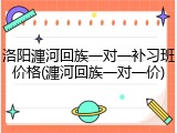 洛阳瀍河回族一对一补习班价格(瀍河回族一对一价)