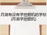 月湖有没有学挖掘机的学校(月湖学挖掘机)
