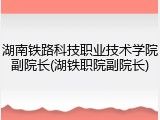 湖南铁路科技职业技术学院副院长(湖铁职院副院长)
