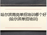 哈尔滨南岗单招培训哪个好(哈尔滨单招培训)