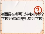 靖西县在哪可以学挖机哪个学校好(靖西挖机培训学校)