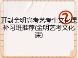 开封金明高考艺考生文化课补习班推荐(金明艺考文化课)