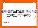 梅州梅江单招集训学校有哪些(梅江单招学校)