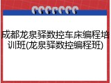 成都龙泉驿数控车床编程培训班(龙泉驿数控编程班)