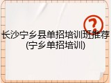 长沙宁乡县单招培训班推荐(宁乡单招培训)