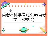 自考本科学信网照片(自考学信网照片)