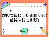数控高级技工培训班实训(数控高技实训班)