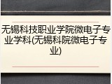 无锡科技职业学院微电子专业学科(无锡科院微电子专业)