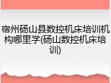 宿州砀山县数控机床培训机构哪里学(砀山数控机床培训)
