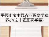 平顶山宝丰县农业职高学费多少(宝丰农职高学费)
