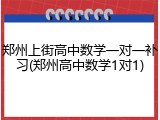 郑州上街高中数学一对一补习(郑州高中数学1对1)