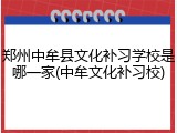 郑州中牟县文化补习学校是哪一家(中牟文化补习校)