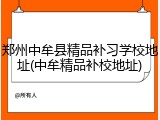 郑州中牟县精品补习学校地址(中牟精品补校地址)