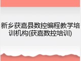 新乡获嘉县数控编程教学培训机构(获嘉数控培训)