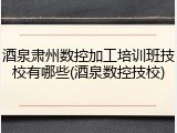 酒泉肃州数控加工培训班技校有哪些(酒泉数控技校)
