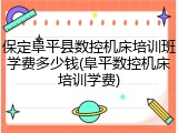 保定阜平县数控机床培训班学费多少钱(阜平数控机床培训学费)