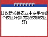 甘孜新龙县农业中专学校哪个校区好(新龙农校哪校区好)