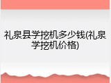礼泉县学挖机多少钱(礼泉学挖机价格)