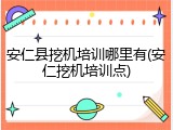 安仁县挖机培训哪里有(安仁挖机培训点)