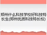 郑州什么科技学校好科技特长生(郑州优质科技特长校)