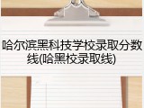 哈尔滨黑科技学校录取分数线(哈黑校录取线)
