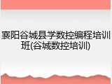 襄阳谷城县学数控编程培训班(谷城数控培训)