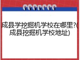 成县学挖掘机学校在哪里?(成县挖掘机学校地址)