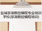 盐城亭湖数控编程专业培训学校(亭湖数控编程培训)