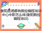 衡阳蒸湘哪有数控编程培训中心中职怎么样(衡阳数控编程培训)