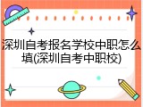 深圳自考报名学校中职怎么填(深圳自考中职校)