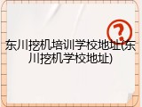 东川挖机培训学校地址(东川挖机学校地址)