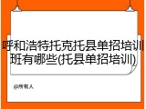 呼和浩特托克托县单招培训班有哪些(托县单招培训)