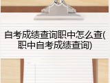自考成绩查询职中怎么查(职中自考成绩查询)