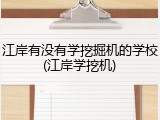 江岸有没有学挖掘机的学校(江岸学挖机)
