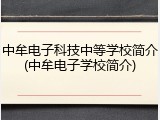 中牟电子科技中等学校简介(中牟电子学校简介)