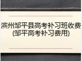 滨州邹平县高考补习班收费(邹平高考补习费用)