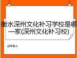 衡水深州文化补习学校是哪一家(深州文化补习校)