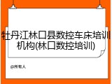 牡丹江林口县数控车床培训机构(林口数控培训)