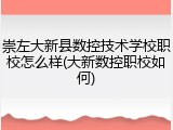 崇左大新县数控技术学校职校怎么样(大新数控职校如何)