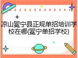 凉山冕宁县正规单招培训学校在哪(冕宁单招学校)