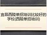 宜昌西陵单招培训比较好的学校(西陵单招培训)
