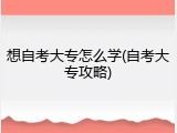 想自考大专怎么学(自考大专攻略)